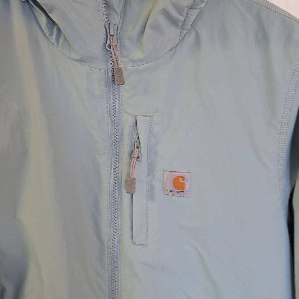 Carhartt Women's Raindefender Jacket Hooded Full Zip Blue Surf Size Small 4-6 - Picture 7 of 17